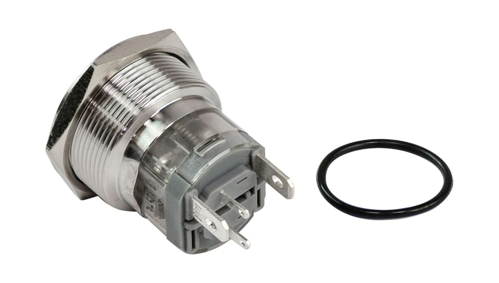 Купить кнопка с фиксацией, подсветка синяя, 12 в, д. 25мм по цене  Низкие цены. Большой выбор. Доставка по всей России. Интернет-магазин в Москве. Только положительные отзывы!