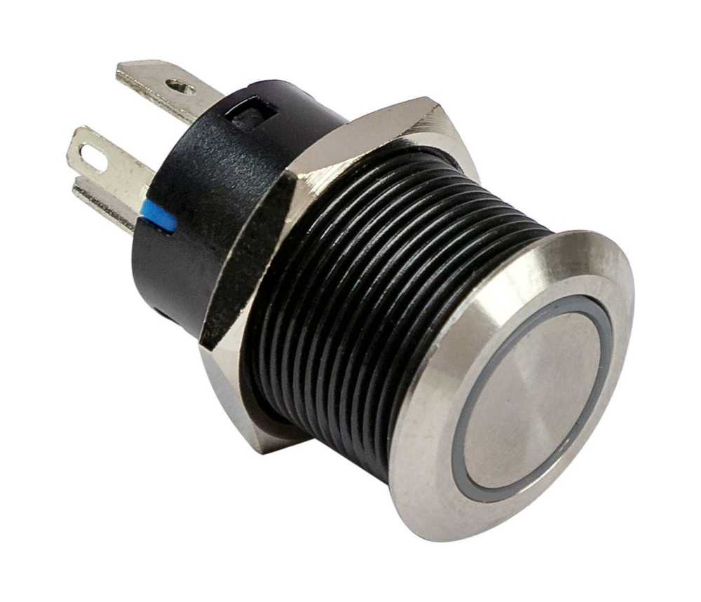 Купить кнопка без фиксации, подсветка синяя, 12 в, 20а, 19мм по цене  Низкие цены. Большой выбор. Доставка по всей России. Интернет-магазин в Москве. Только положительные отзывы!