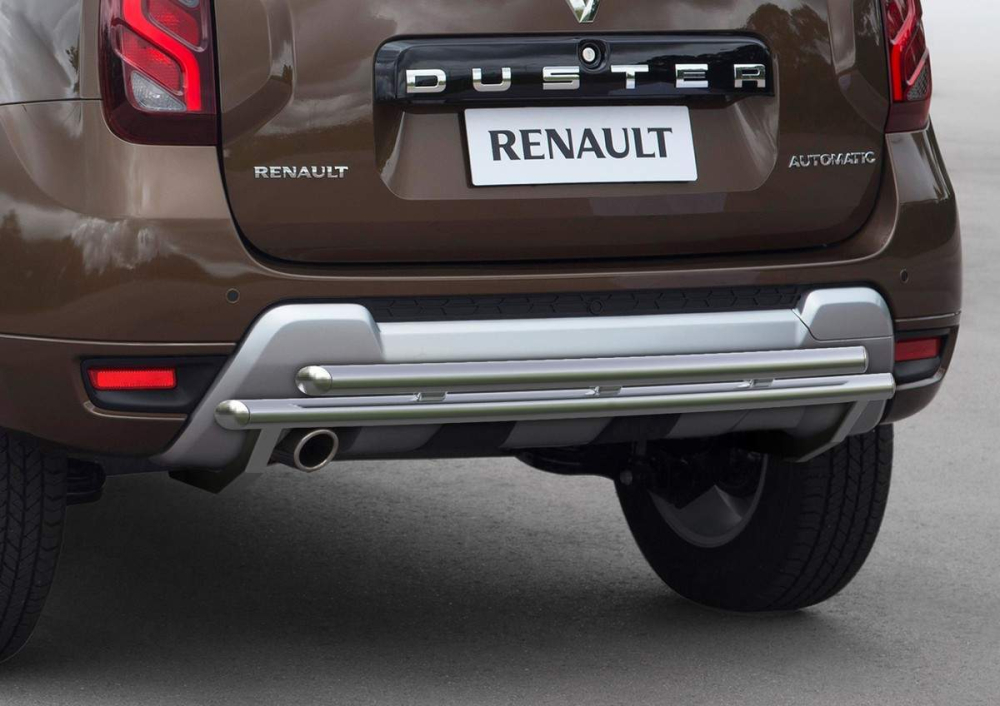 Защита заднего бампера d42+d42 Renault Duster 2015- (R.4703.009) Rival