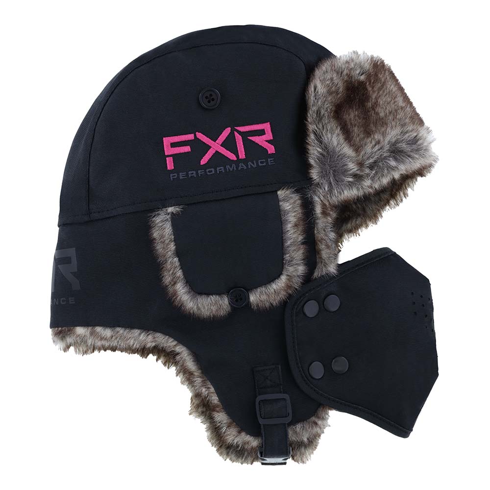 Шапка FXR Trapper Black/Electric Pink, L/XL