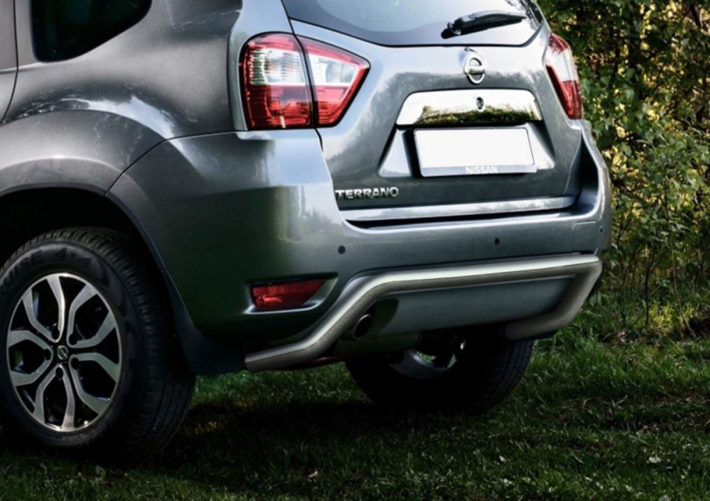 Защита заднего бампера d57 скоба Nissan Terrano 2014- (R.4119.004) Rival