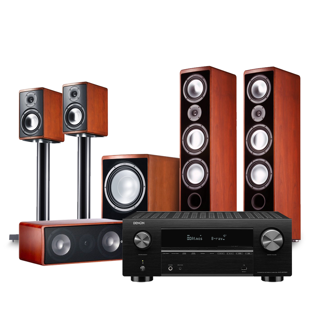 Домашний кинотеатр DENON AVCX3700HBKE2 Canton Ergo Cherry