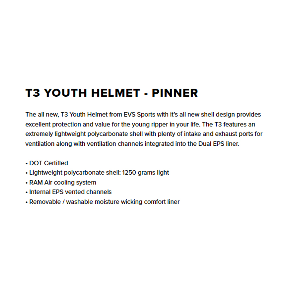 Детский шлем EVS T3 Pinner Blue, Large