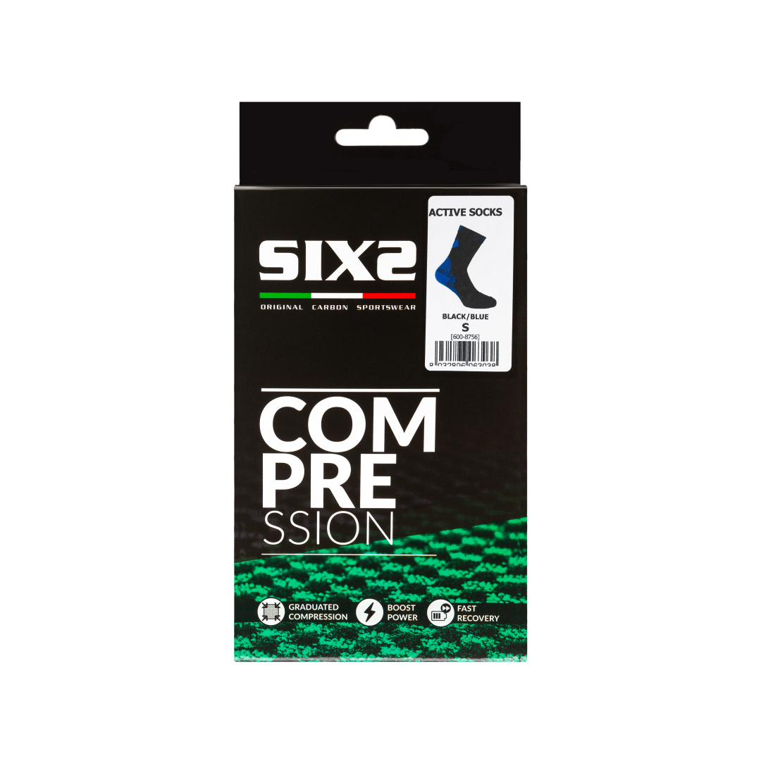 Носки компрессионные SIXS ACTIVE Black/Blue, L, Артикул: ACSOIII-NEAZ