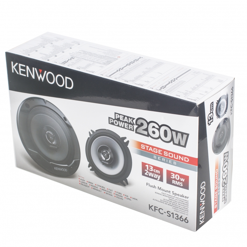 Автомобильная двухполосная коаксиальная акустика KENWOOD KFC-S1366