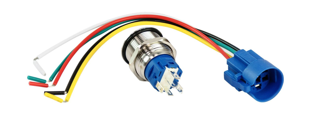 Купить кнопка с фиксацией в комплекте с контактным разъемом, 12 в 5а, off-on 5p, d19 белая подсветка по цене 310 р. Низкие цены. Большой выбор. Доставка по всей России. Интернет-магазин в Москве. Только положительные отзывы!