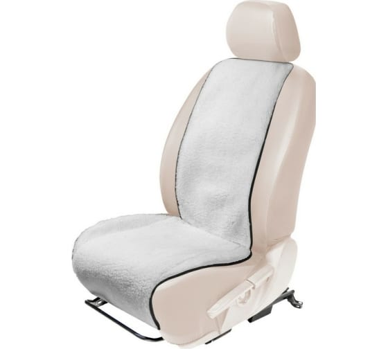 Меховая накидка на сиденье автомобиля, AutoFlex, 1 шт. цвет белый. (91201) Rival