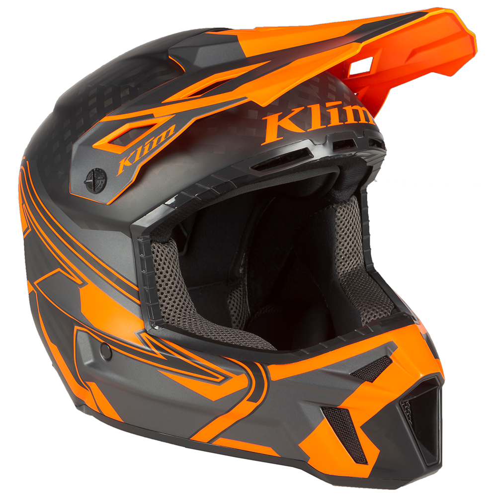 Шлем Klim F3 Carbon Pro без подогрева Ascent Asphalt/Strike Orange, MD