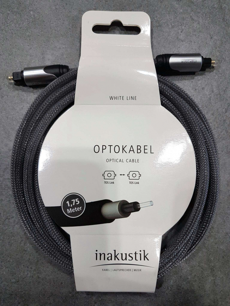 Цифровой оптический кабель INAKUSTIK White Optical Cable, Toslink, 1.75 m, 01041318