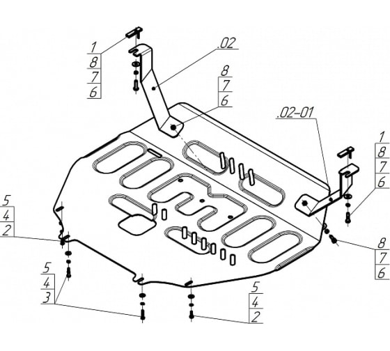 Усиленная защита картера двигателя и КПП (2 мм, сталь) для Changan CS55 Plus 2023-