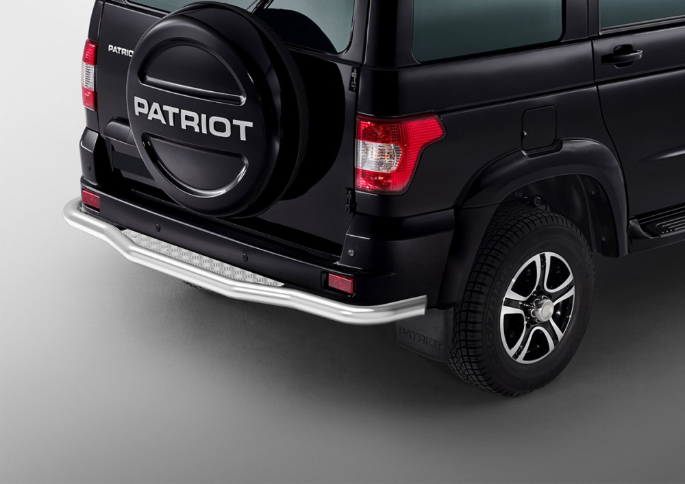 Защита заднего бампера d76 с листом UAZ Patriot 2014- (R.6302.009) Rival