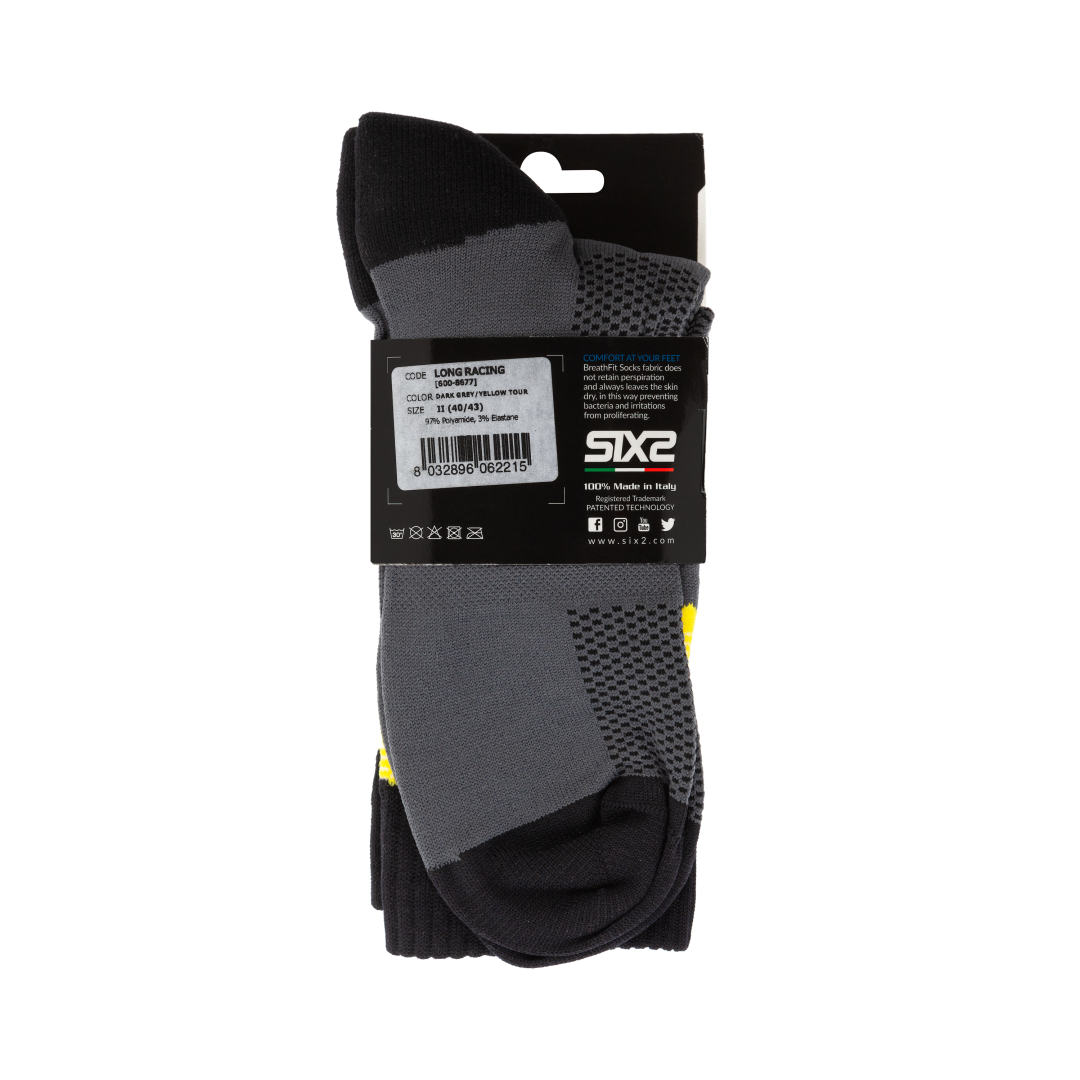 Носки SIXS LONG RACING Dark Grey/Yelow Tour, II, Артикул: LORA-II-GRGI