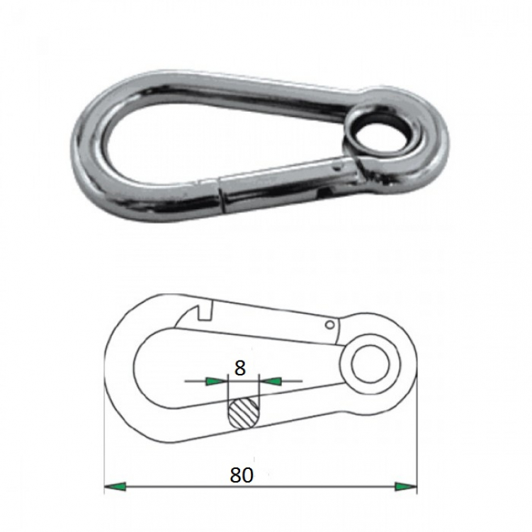 Купить гак-карабин с проушиной 8х80мм по цене 382 р. Низкие цены. Большой выбор. Доставка по всей России. Интернет-магазин в Москве. Только положительные отзывы!