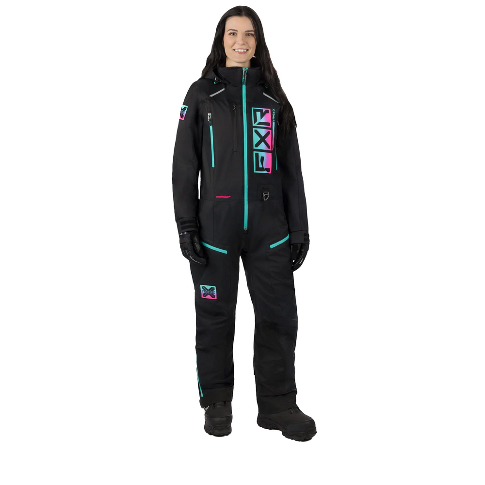 Комбинезон FXR Recruit F.A.S.T. с утеплителем Black/Mint-Electric Pink Fade, 12