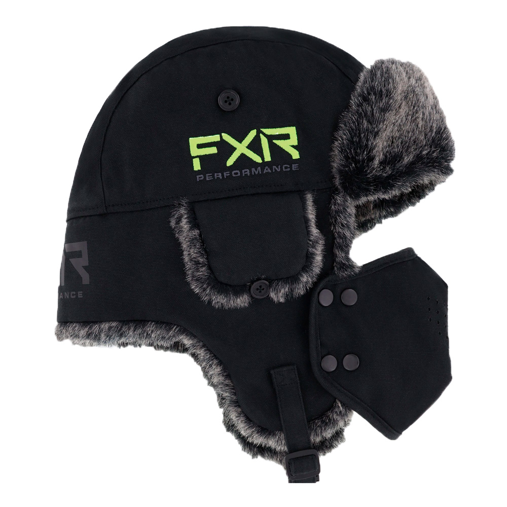 Шапка FXR Trapper Black/Hi Vis, S/M