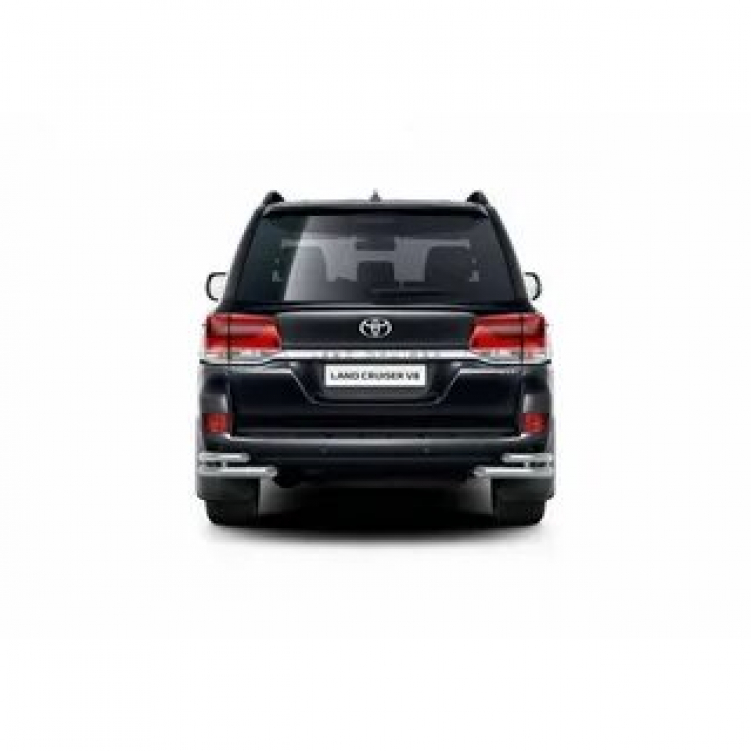 Защита заднего бампера двойная угловая d=63/51 мм (НПС) Toyota Land Cruiser 200 2016-2021