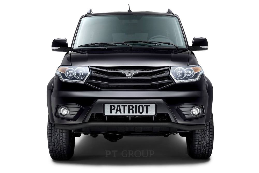 Защита переднего бампера d=63 мм "Волна" ШАГРЕНЬ (ППК) UAZ Patriot 2014-