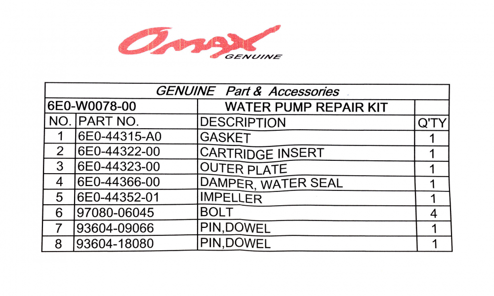 Купить ремкомплект помпы yamaha 4-5, omax по цене 1 534 р. Низкие цены. Большой выбор. Доставка по всей России. Интернет-магазин в Москве. Только положительные отзывы!