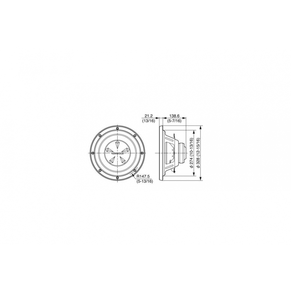Автомобильный сабвуфер 12” (30 см) KENWOOD KFCW112S