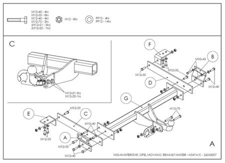 Купить фаркоп nissan interstar 1998-2010, opel movano a 1999-2010, renault master 1998-2010 - n047a galia по цене  Низкие цены. Большой выбор. Доставка по всей России. Интернет-магазин в Москве. Только положительные отзывы!