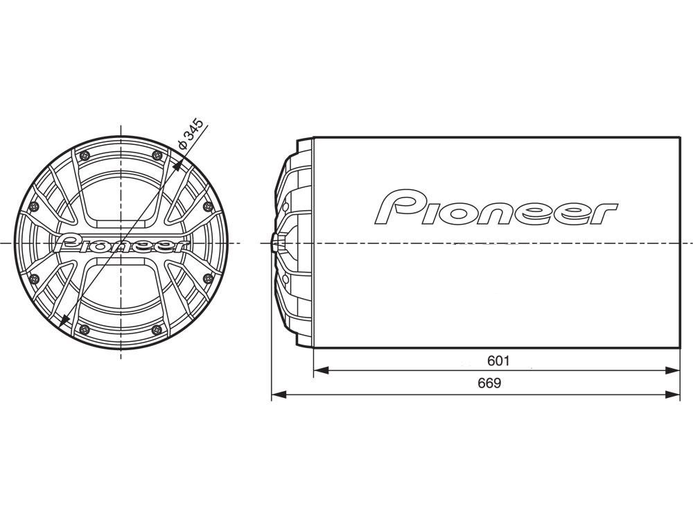 Автомобильный корпусной сабвуфер 12” (30 см) PIONEER TS-WX306T