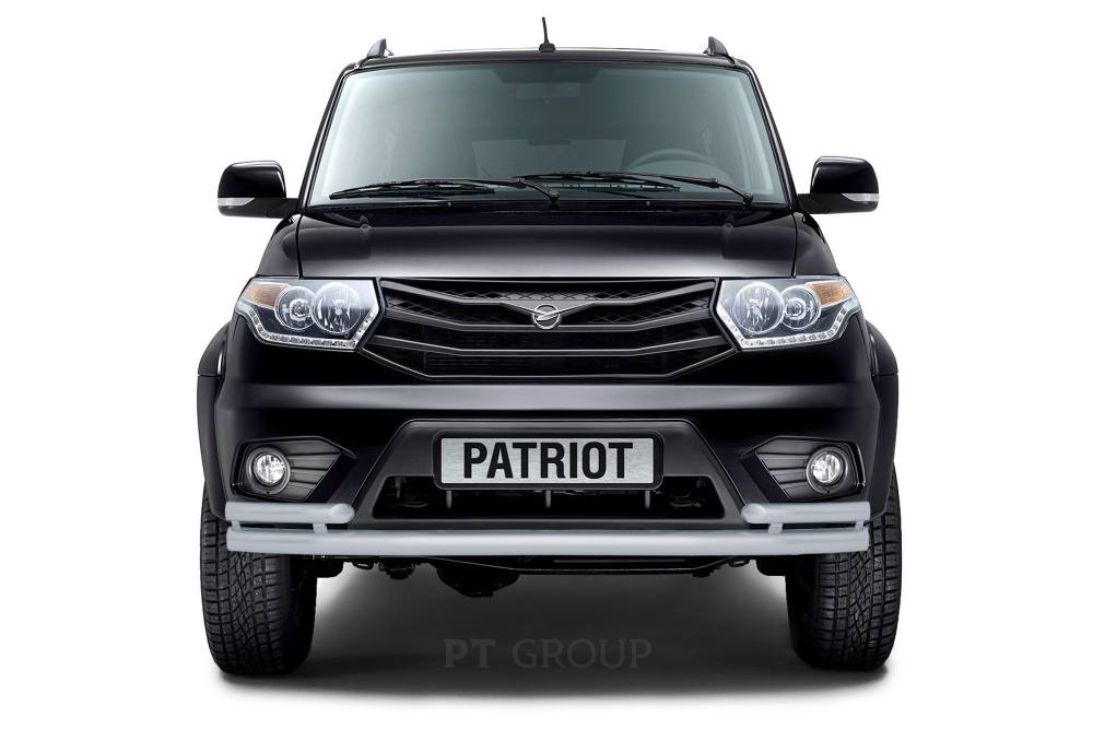 Защита переднего бампера двойная с углами d=63/51 мм ИСКРА (ППК) UAZ Patriot 2014-