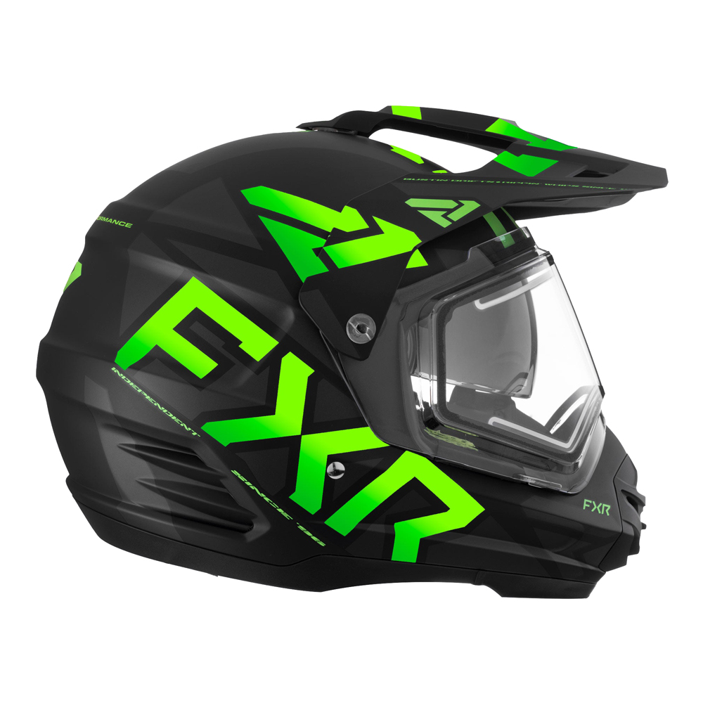 Шлем FXR Torque X Team с подогревом Black/Lime, 2XL