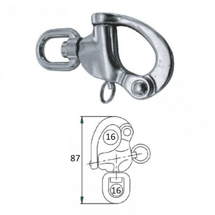 Купить карабин вертлюжный 16мм по цене  Низкие цены. Большой выбор. Доставка по всей России. Интернет-магазин в Москве. Только положительные отзывы!