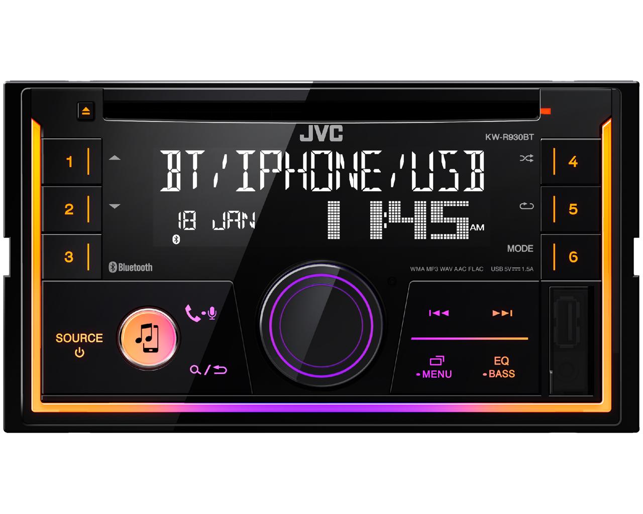 Автомобильный CD-ресивер 2 DIN JVC KW-R930BT