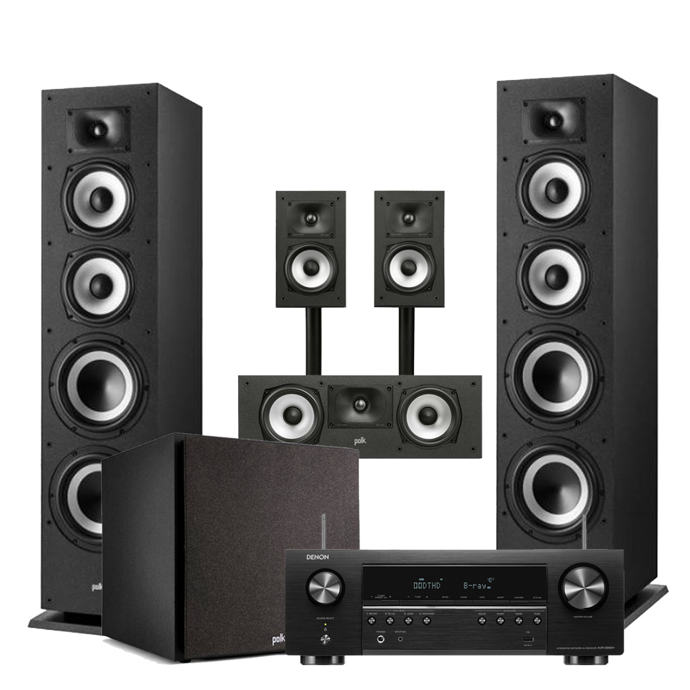 Домашний кинотеатр DENON AVRS660HBKE2 Polk Monitor2
