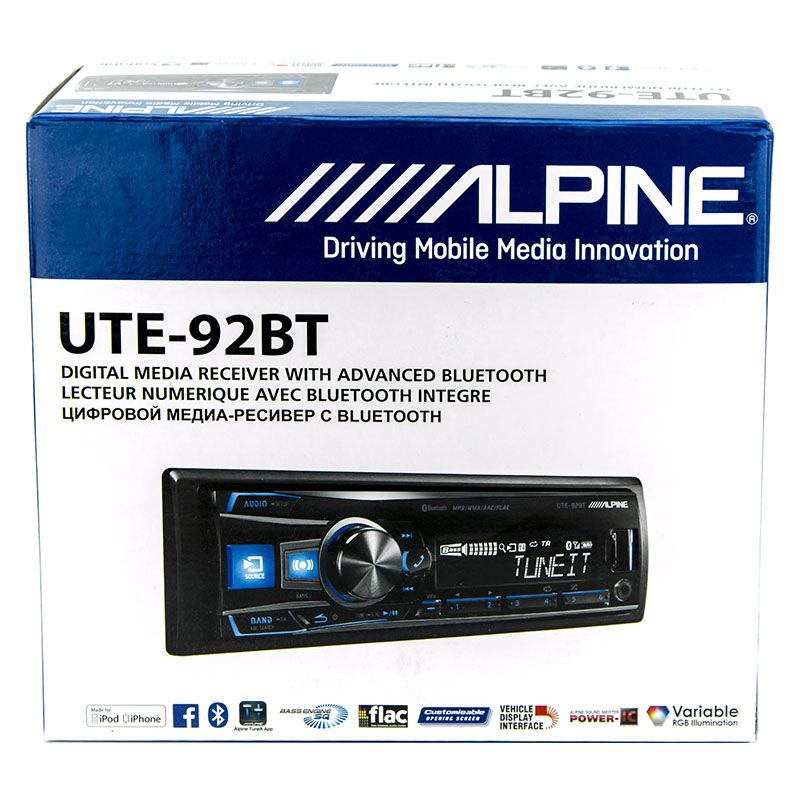 Автомобильный цифровой медиа-ресивер ALPINE UTE-92BT