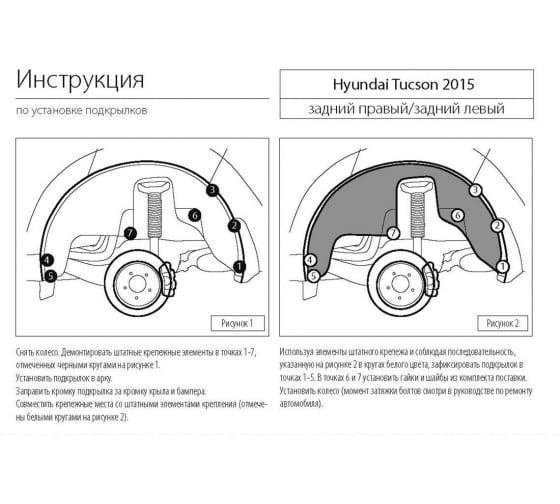 Подкрылок Hyundai Tucson 2015-2020 задний правый (42309002) Rival