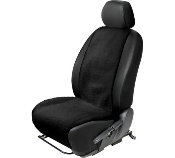 Меховая накидка на сиденье автомобиля, AutoFlex, 1 шт. цвет черный. (91207) Rival