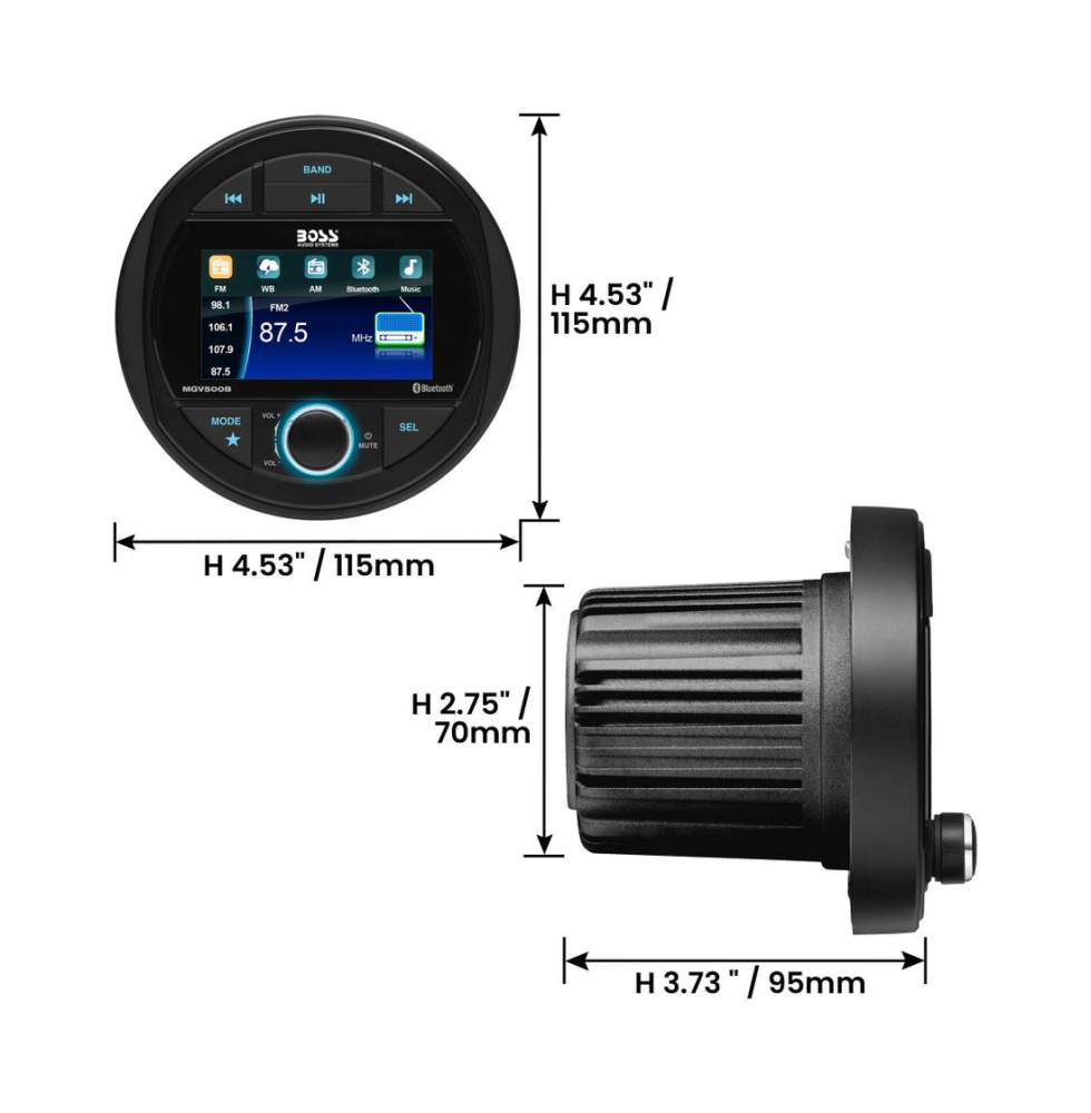 Купить морская магнитола boss mgv500b по цене  Низкие цены. Большой выбор. Доставка по всей России. Интернет-магазин в Москве. Только положительные отзывы!