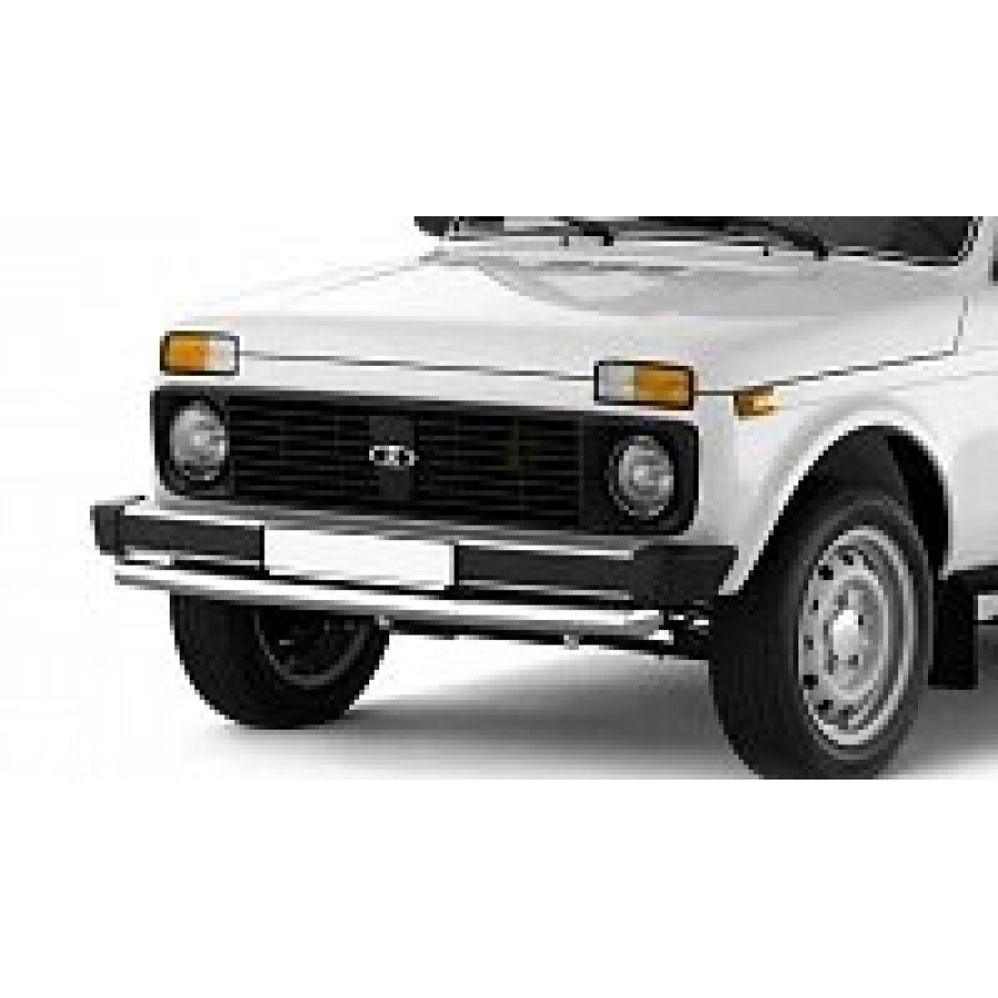 Защита переднего бампера одинарная d=63 мм ШАГРЕНЬ (ППК) Lada 4х4 2121/2131 1995-2020, Lada Niva Legend 2020-