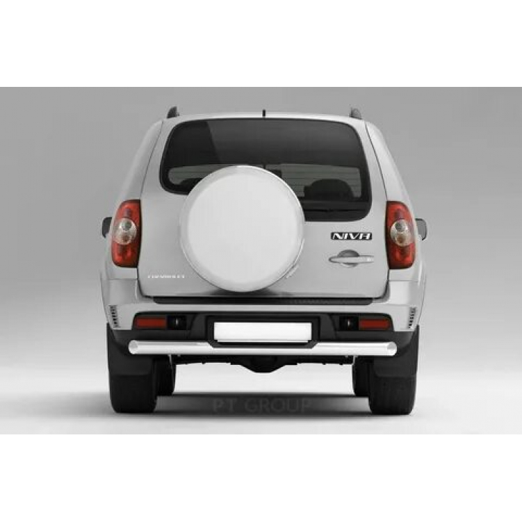 Защита заднего бампера с накладкой d=63 мм (НПС) Chevrolet Niva 2009-2020, Lada Niva 2020-2021