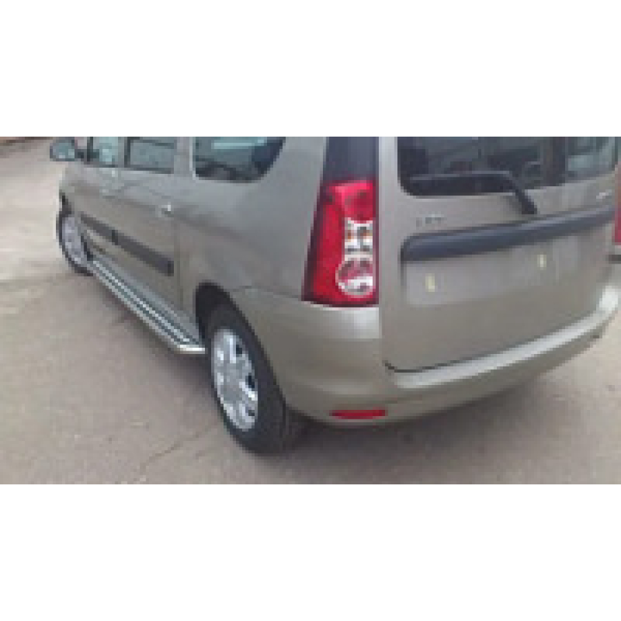 Защита порогов с алюм. площадкой d=51 мм (НПС) Lada Largus 2012-