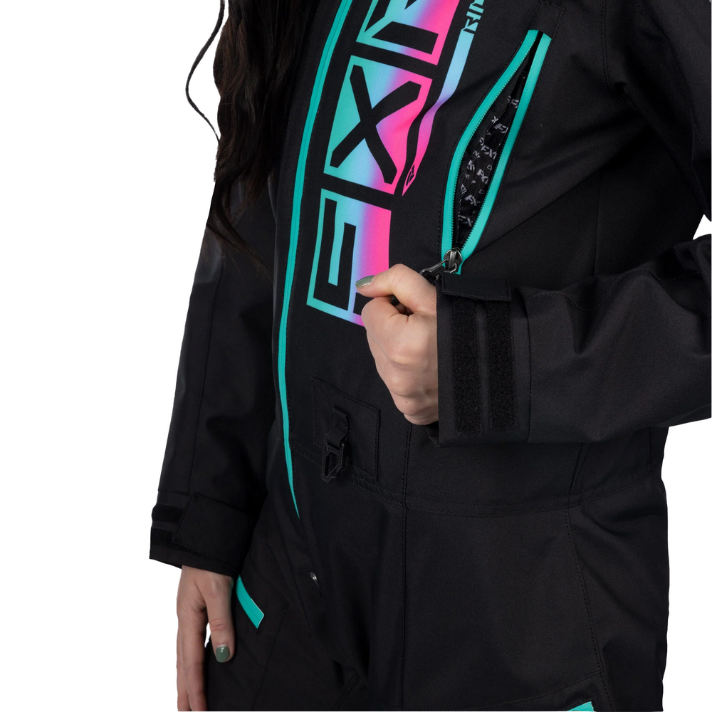 Комбинезон FXR Recruit F.A.S.T. с утеплителем Black/Mint-Electric Pink Fade, 12