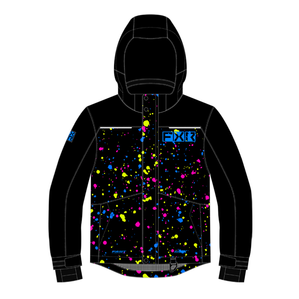 Детская куртка FXR Kicker с утеплителем Black/Splatter, 8