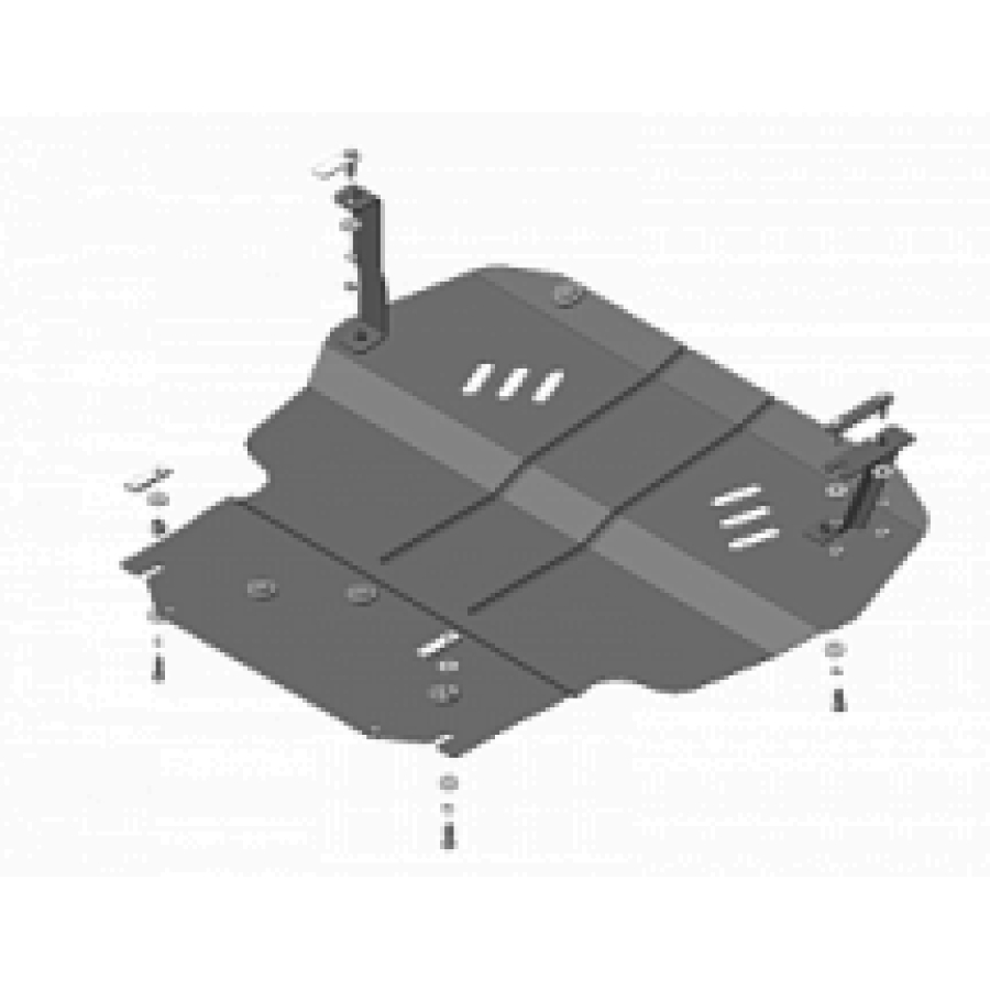 Защита картера двигателя КПП Volkswagen Caddy 2004-2010, 2010-2021, Skoda Yeti 2009-2018, Skoda Superb хетчбек/универсал 2013-2015