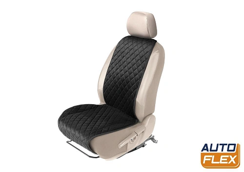 Накидка из алькантары на переднее сиденье автомобиля, AutoFlex, 1 шт. Цвет черный. (91041) Rival