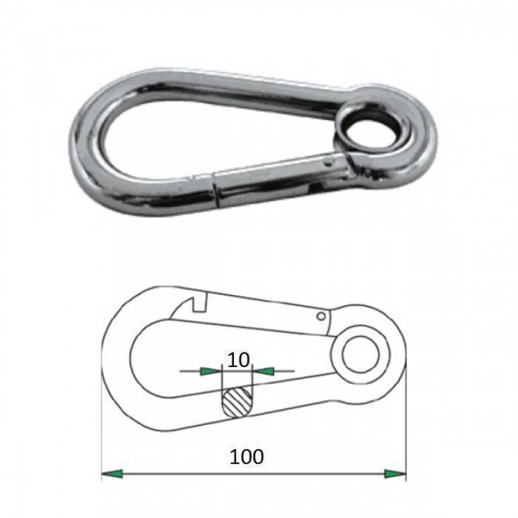 Купить гак-карабин с проушиной 10х100 по цене 702 р. Низкие цены. Большой выбор. Доставка по всей России. Интернет-магазин в Москве. Только положительные отзывы!