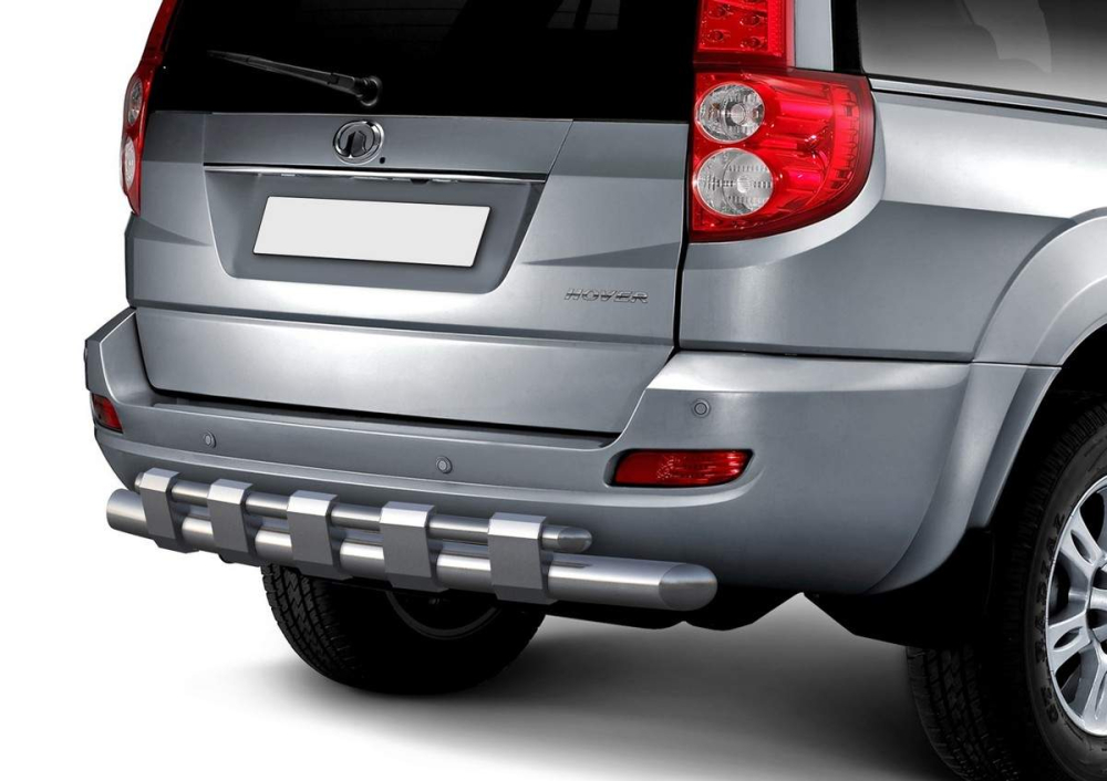 Защита заднего бампера d76+d42 усиленная Great Wall Hover H5 2011-2015 (R.2008.005) Rival