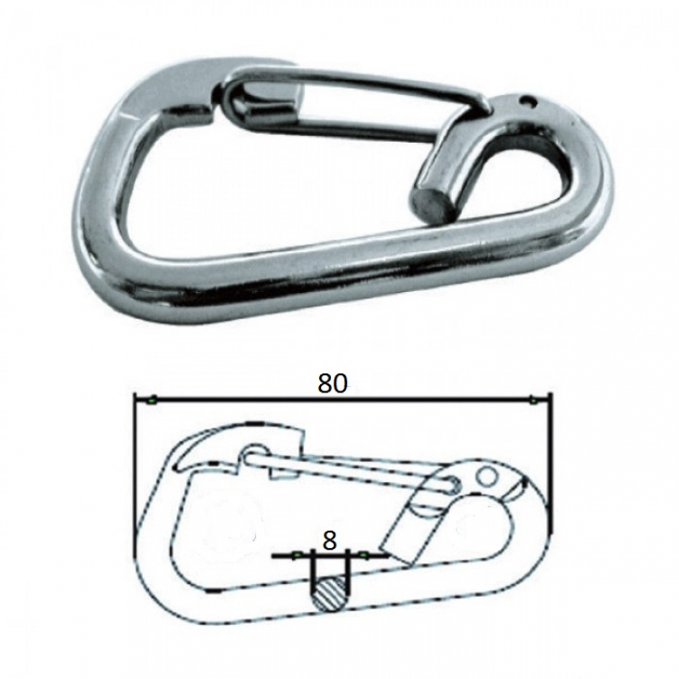 Купить карабин 80мм, нерж.сталь по цене 371 р. Низкие цены. Большой выбор. Доставка по всей России. Интернет-магазин в Москве. Только положительные отзывы!