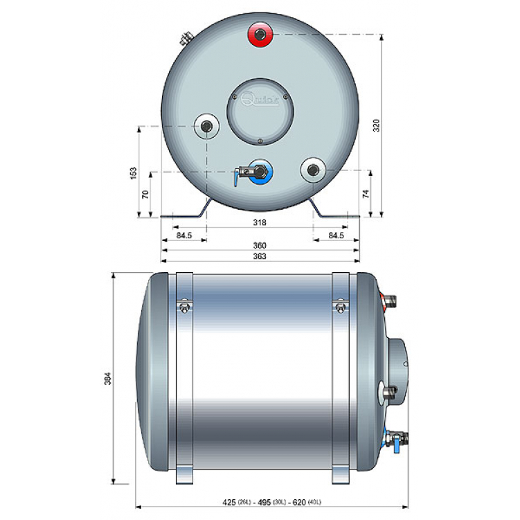Купить бойлер 30 л 500вт круглый с теплообменником. по цене  Низкие цены. Большой выбор. Доставка по всей России. Интернет-магазин в Москве. Только положительные отзывы!