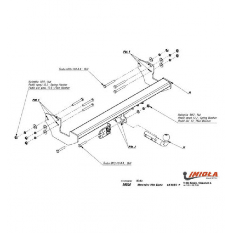 Купить фаркоп mercedes vito,viano w639 2004-2014 - m.020 imiola по цене  Низкие цены. Большой выбор. Доставка по всей России. Интернет-магазин в Москве. Только положительные отзывы!