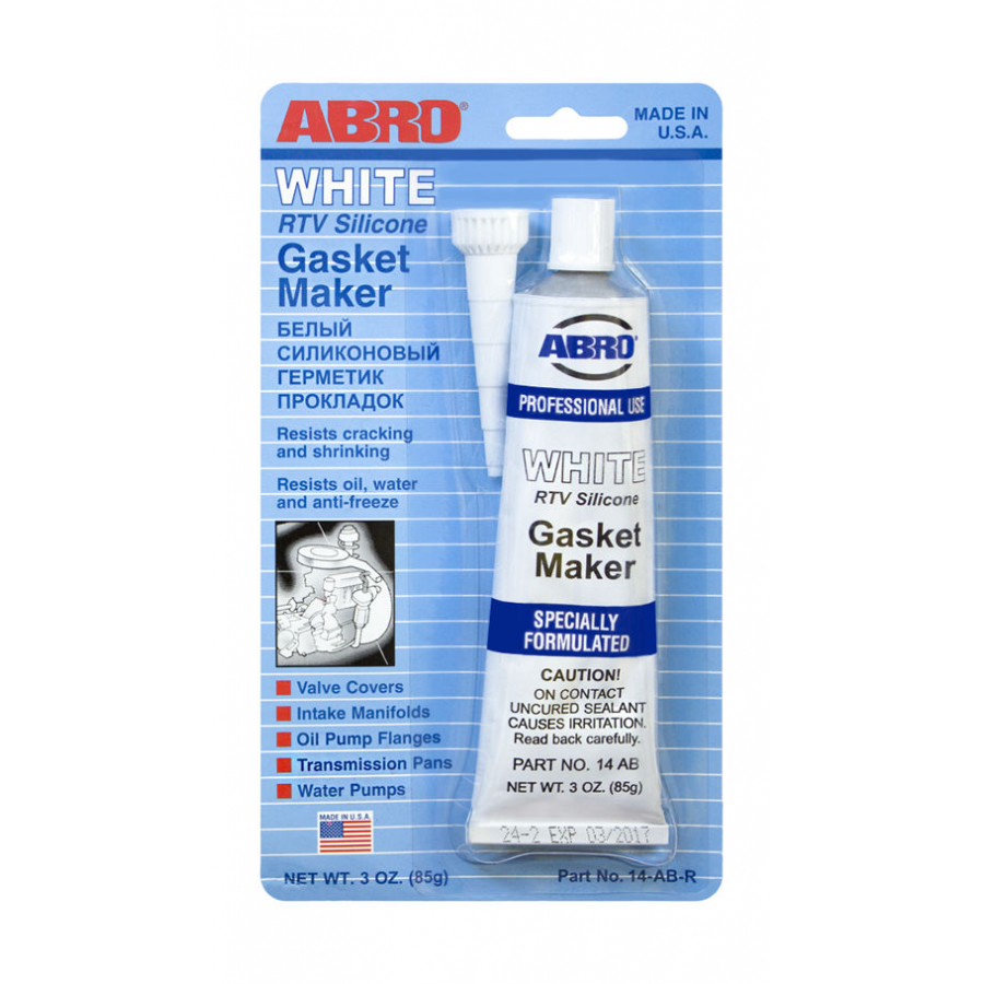 Купить герметик прокладок белый, 85 г, abro по цене  Низкие цены. Большой выбор. Доставка по всей России. Интернет-магазин в Москве. Только положительные отзывы!