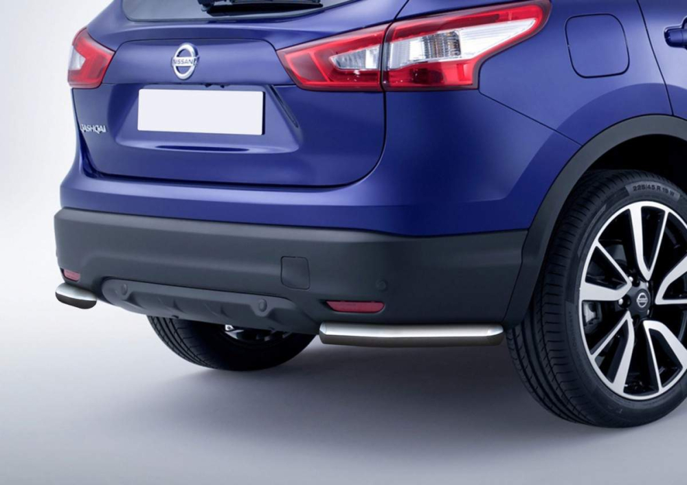 Защита заднего бампера d57 уголки Nissan Qashqai 2013- (R.4118.004) Rival