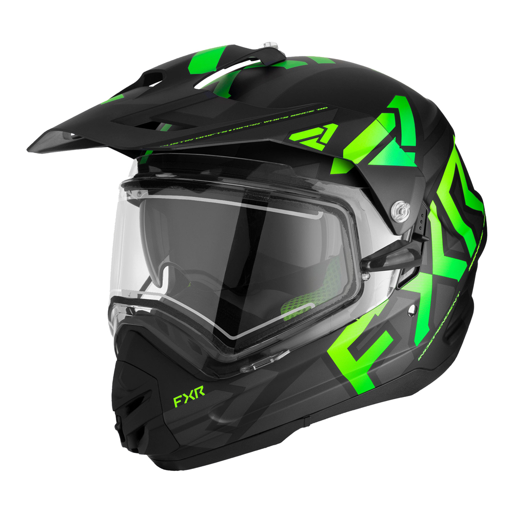 Шлем FXR Torque X Team с подогревом Black/Lime, 2XL