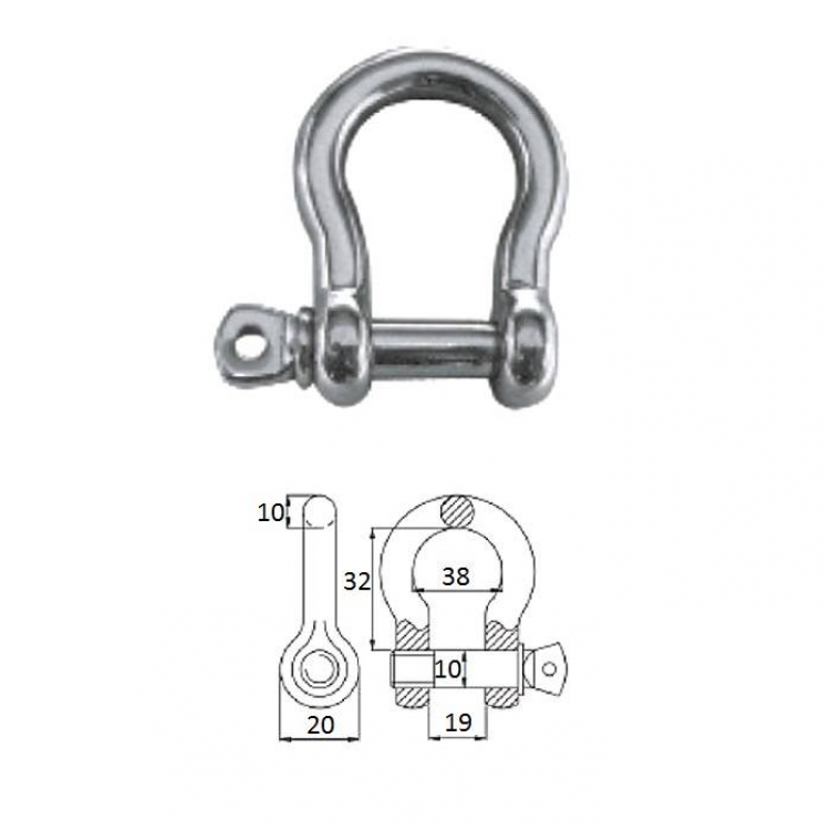 Купить скоба такелажная подкова с винтовым пальцем 10 мм сталь aisi 316 по цене 515 р. Низкие цены. Большой выбор. Доставка по всей России. Интернет-магазин в Москве. Только положительные отзывы!
